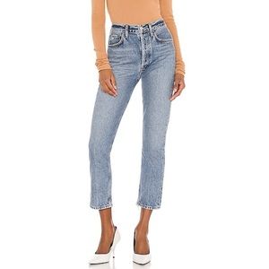 Riley High Rise Straight Crop in Emulsion